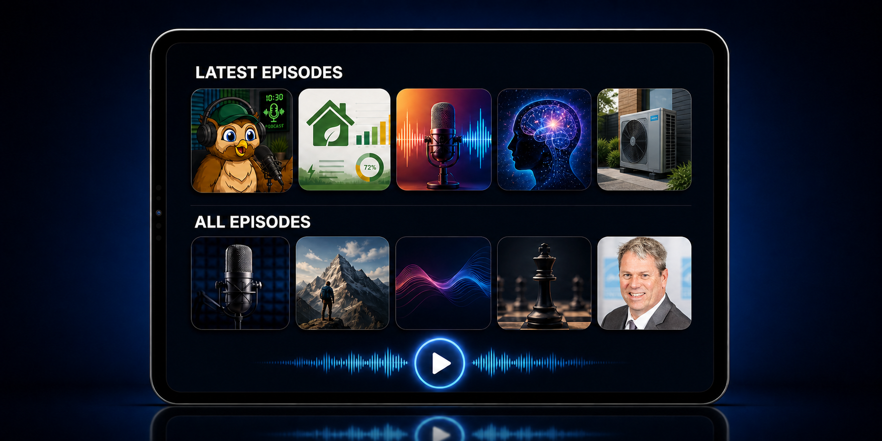 Podcast Interface with Heat Pump and Jeff